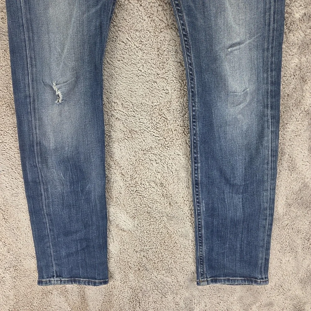 Diesel Jeans Mens 30x32 Blue Akee Regular Slim Tapered Button Fly Stretch 084GG